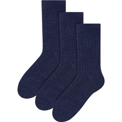 Steven - 3 Paar Heren Alpaca Wol Sokken | Winter Dikke Warm Wandelen Boot Sokken - Marine