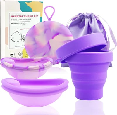 Herbruikbare Menstruatieschijven Set van 2 - Siliconen Menstruatiecups (S + L)