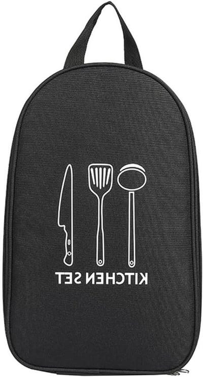 Draagbare Organizer voor Camping Kookgerei en Tafelgerei - Ideaal voor Picknick, Barbecue en Outdoor Activiteiten, Lege Tas, Zwart