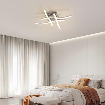Haobosic - LED-plafondlamp, moderne LED-armatuur, 4 geïntegreerde LED-strips, 24 W, 2700 lm, neutraal licht 4500 K, perfect voor slaapkamers en woonkamers