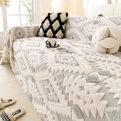 Ruit Pluche Sofa Deken Winter Warm Sofa Volledige Cover Plaid Deken L-Vormige Sofahoes Kamer Dutje Ontspanning Fauteuil Bank Slipcovers 180x180cm M