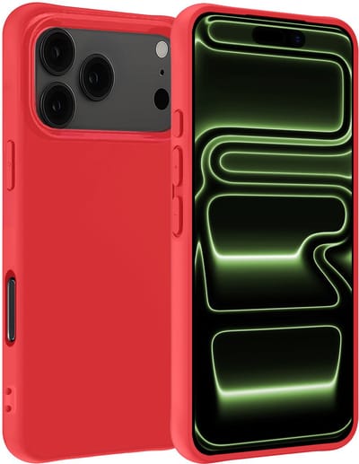 Hoesje Geschikt voor iPhone 17 Pro / 18 Pro - Sterk & Shockproof - Hoes Cover - Siliconen Case - Rood