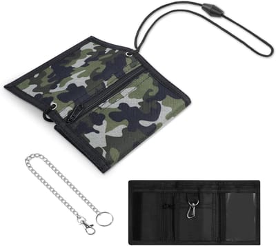 Kleine portemonnee met sleutelkoord voor kinderen - camouflage