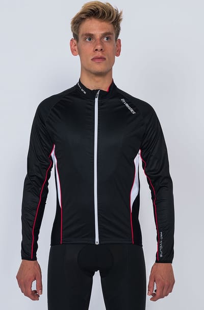 21Virages Fietsshirt Bergamo windstopper lange mouwen heren Zwart Rood-S