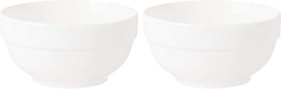 Vivalto Kommetjes/serveer schaaltjes - 2x - Kendai - porselein - D13 x H6.5 cm - ivoor wit - Stapelbaar