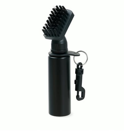 FSW-Products - Golfclub Borstel met Fles & Karabijnhaak – Golf Reinigingsborstel – Golf Accessoires – Zwart – Schoonmaakborstel voor Golfclubs en Groeven