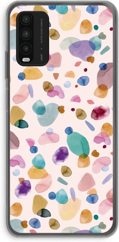 Case Company® - Hoesje geschikt voor Xiaomi Redmi 9T hoesje - Terrazzo Memphis - Soft Cover Telefoonhoesje - Bescherming aan alle Kanten en Schermrand