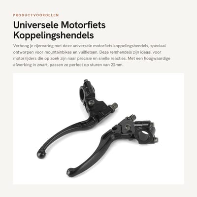 Dailygoods- Koppelingshendels Universeel - Remhendel - Motorfiets - Stuuraccessoires - 22 mm Stuur - Stalen Legering - Remhendels