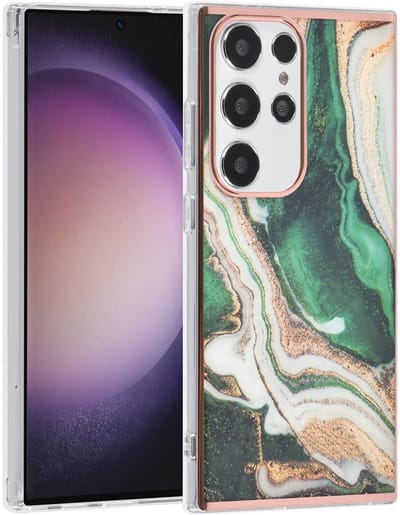 UNIQ Accessory Galaxy S24 Ultra Backcover hoesje - Marble Green