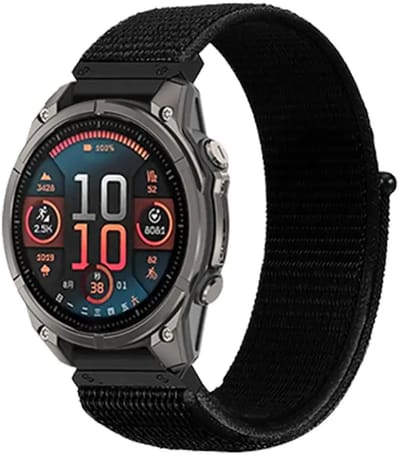 Bandz Nylon bandje geschikt voor Garmin Fenix 9 (43mm) / 9 Pro (43mm) 8 - 43mm / Fenix 7s (Pro - Solar - Sapphire Solar) / Fenix 6s (Pro - Sapphire) / Fenix 5s (Plus - Sapphire) / Epix Pro (Gen 2) 42mm / Instinct 2s - E - Zwart
