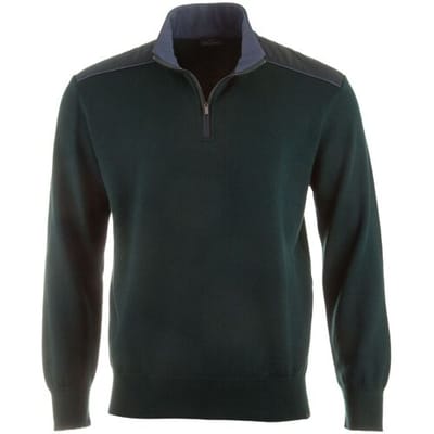 Paul & Shark Trui Typhoon Platinum Soft Cool Touch Wool Half Zip Green Gables / male