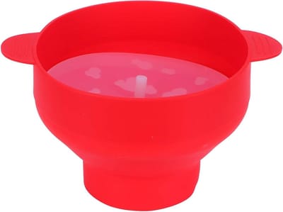 Popcorn Emmer - Magnetron Popper - Filmavond Thuis - Opvouwbaar Ontwerp - 26 x 14 cm - Rood