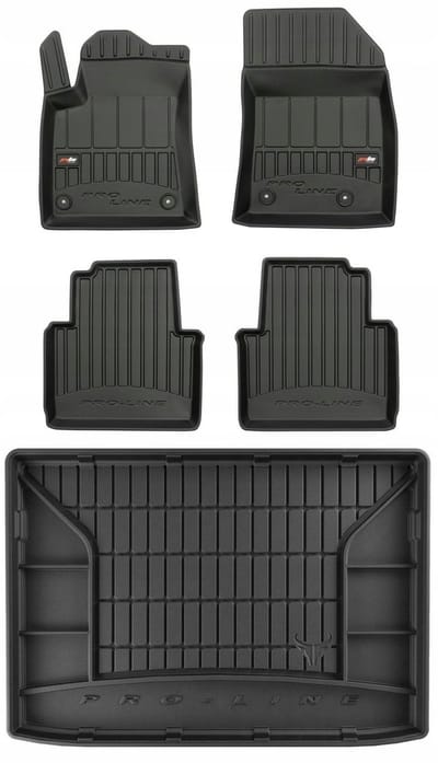FROGUM PROLINE Rubber Automatten + Bagagemat – OPEL CROSSLAND X (2017-) – Perfecte Pasvorm – Geurloos TPE – Versterkte Randen