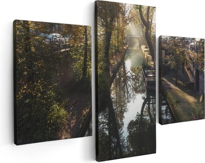 Artaza Canvas Schilderij Drieluik Nieuwe Gracht In Utrecht - 90x60 - Foto Op Canvas - Canvas Print