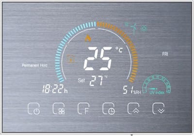 TechU™ Smart Thermostaat Relax – Zilver – Alleen voor Elektrische Vloerverwarming – App & Wifi – Google Assistant & Amazon Alexa