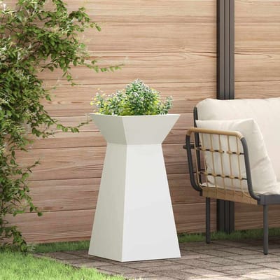 vidaXL - Pilarenbak - Wit - 35 - x - 35 - x - 73 - cm - Koudgewalst - staal