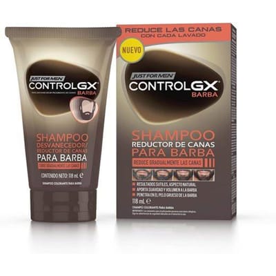 Shampoo - droogshampoo Just for men - 1353-83005 - CONTROL GX grijshaarverminderende shampoo voor baard 118 ml