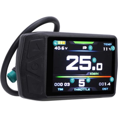 Elektrisch Fietsdisplaypaneel met USB-laadpoort en Waterdichte Connector Kleuren LCD-schermmeter voor KT TF01 black