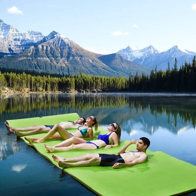 Waterhangmat - Zwemmat drijvend - Ontspannen op water - Oprolbaar ontwerp - 350 x 183 cm - Groen