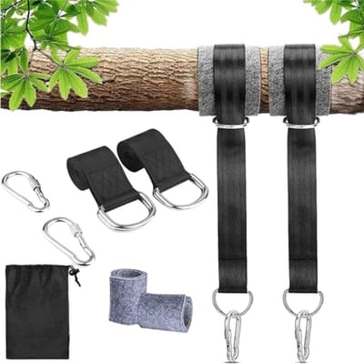 Hammock Bevestiging met Boomriemen, Schommel Touw, Carabiners en D-Ringen voor Buitengebruik, Ideaal voor Tuin en Camping