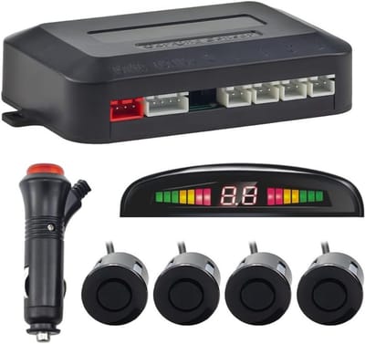 MKSS® Parkeersensoren Draadloos - Parkeersensoren voor Achter – 4 Sensoren – Parkeerhulp