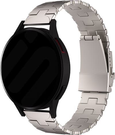 Strap-it Smartwatch bandje 22mm universeel - Titanium butterfly band geschikt voor Samsung Galaxy Watch 1 46mm / Watch 3 45mm / Gear S3 - Polar Vantage M / M2 / Grit X / V3 - Huawei Watch GT 1-2-3-4 46mm / GT 5 & 5 Pro (46mm) - titanium
