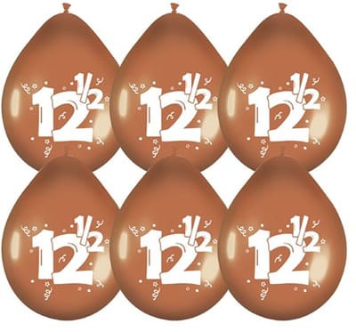 Haza Jubileum thema 12.5 jaar getrouwd ballonnen - 18x stuks - brons - Feestartikelen/versiering