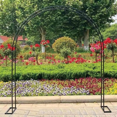 Metalen Tuinboog - Rozenboog Hek - Tuin Decoratie - Extra Breed Weerbestendig - 120 x 220 cm - Zwart
