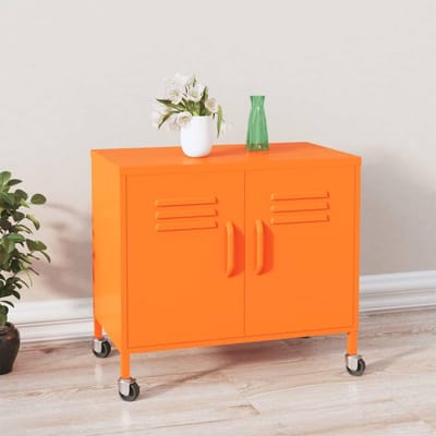 Opbergkast Staal - Tuin Schuur - Tuingereedschap Opslag - Waterdicht Ontwerp - 60x35x49 cm - Oranje