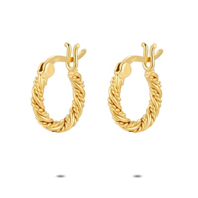 Twice As Nice Oorbellen in 18kt verguld zilver, getorste oorring