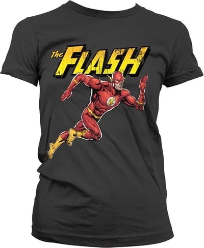 The Flash Running Girly T-shirt voor dames, zwart