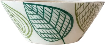 Floz Design houten bakjes met bladermotief - set van 2 - handbeschilderd - fairtrade - 15 cm