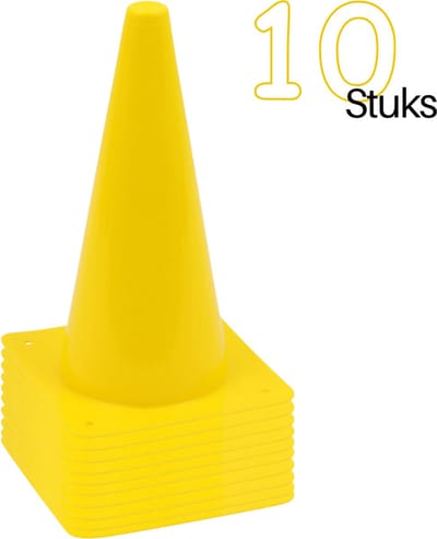 Gele Pionnen 10 stuks - 31 cm Sport pionnen - Kegels Geel