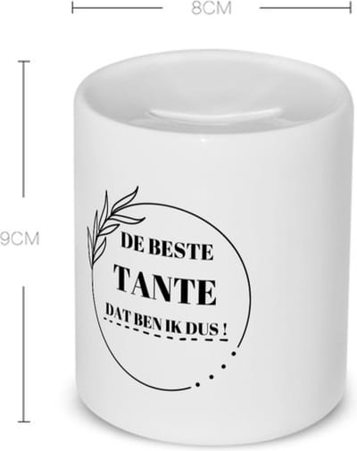 Akyol - de beste tante dat ben ik dus Spaarpot - Tante - de beste tante - liefste tante - verjaardag - cadeau - kado - bedankje - geschenk - 350 ML inhoud