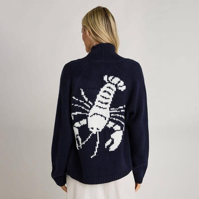 Dames Casual Forens Enkelrijig Vest Lange Mouwen Garnaal en Garnaal Print Gebreid Vest L