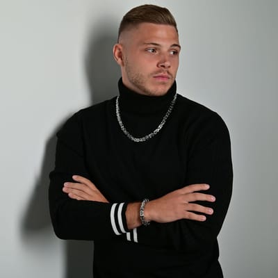AKZENT Akzent herenketting "Nathan" Zilverlook - Edelstahl gourmetteketting