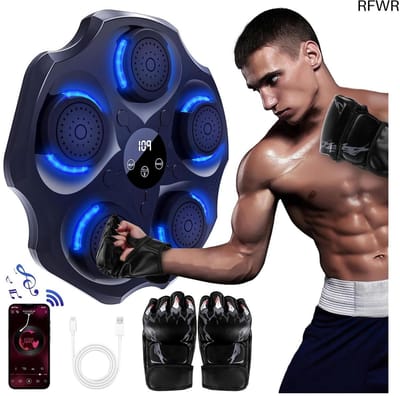 RFWR® Elektronische Muziek Boksmachine met Bokshandschoenen en Bluetooth - Ideaal Cadeau voor Volwassenen en Kinderen