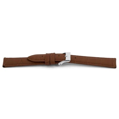 Horlogeband F349Z Croco Bruin Zilver 18x16 mm