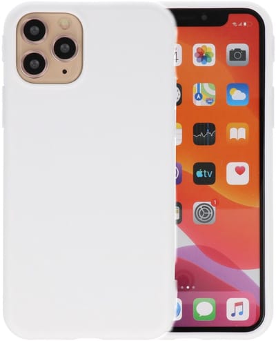 Premium Color Bescherming Telefoonhoesje - Backcover Hoesje - Achterkant Hoesje - Geschikt voor iPhone 11 Pro - Wit