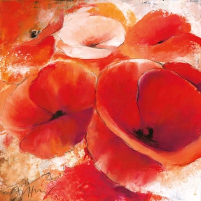 Kunstdruk Thomas Aeffner - Mohnspiel 98x98cm