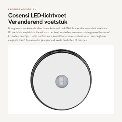 Dailygoods - LED-lichtvoet - Veranderend voetstuk - Elegante lichtdisplay - Multicolor - Decoratie voor glazen kunst - Geschikt voor bruiloften - Meer...