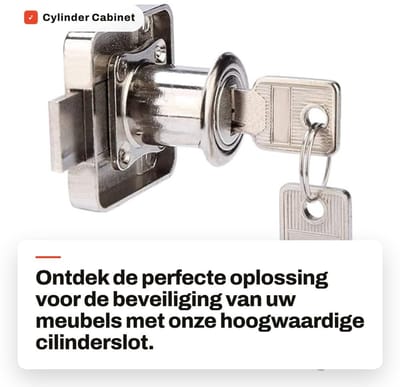 Dailygoods- Kastslot met cilinder - Antidiefstal - Zinklegering - Voor lade - Eenvoudige installatie - 2 sleutels - Kwaliteitsgarantie - Deurslot