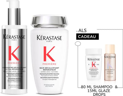 Kérastase Première Layering Duo + 2 Cadeaus - Pre-Shampoo 250ml & Shampoo 250ml + Shampoo 80ml & Haarolie 15ml Cadeau - Voor Overbewerkt & Beschadigd Haar