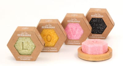 BEN&ANNA - Love Soap 4 Pak + Zeepbakje - lemongrass, Oriantal Magic, Very Berry en Elmswood.