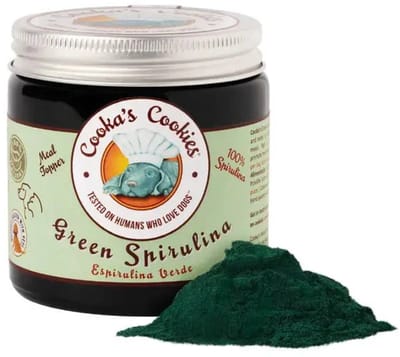 Cooka's Cookies Green Spirulina (30 gram) - Superalg, voor een boost voor de spijsvertering & immuunsysteem - voor honden