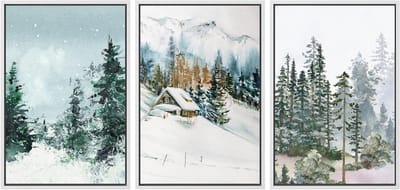 Canvas muurkunst set - Wanddecoratie prints - Woonkamer decoreren - Set van 3 panelen - 16" x 24" per stuk