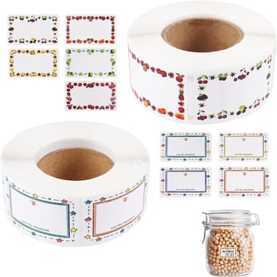 1000 Zelfklevende Jamlabels 30 x 50 mm voor Invriezen, Bewaren en Organiseren van Potten en Flessen