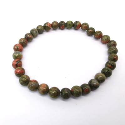 Armband – Edelsteen - Unakiet - 6mm Kralen - 18 cm - Werking - aardend, kalmerend en inzichtgevend.