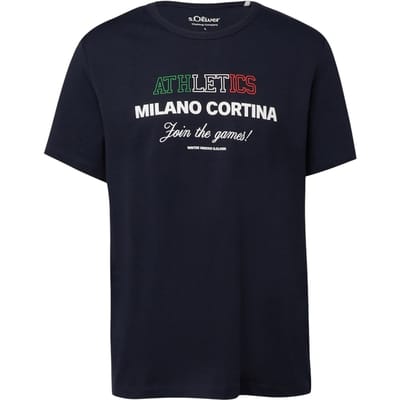 s.Oliver - male - T-shirt in zware jersey met artwork | Wintersportcollectie