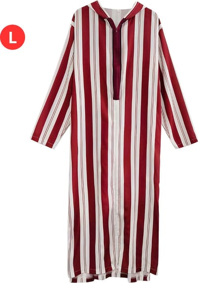 Livano Moslim Kleding - Djellaba Heren - Islamitische Kleding - Alhamdulillah - Arabisch Mannen Kaftan - Rood - Maat L